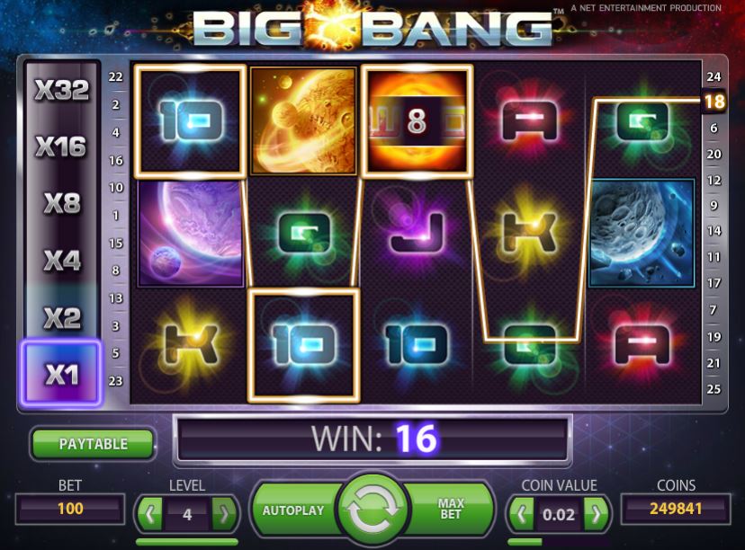 Как играть онлайн в автомат Big Bang?